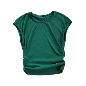 Green Muscle Tee with Relaxed Fit and Short Sleeves